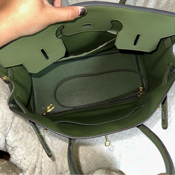 Green Leather Wirkin Handbag - Picture 7 of 8